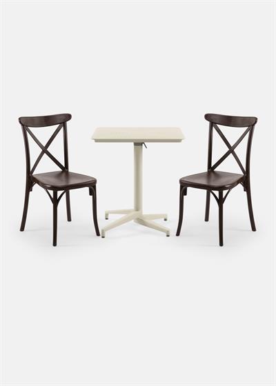 TİLİA BİSTRO SET MOON MASA KATLANIR 70X70 KARE - CAPRİ SANDALYE