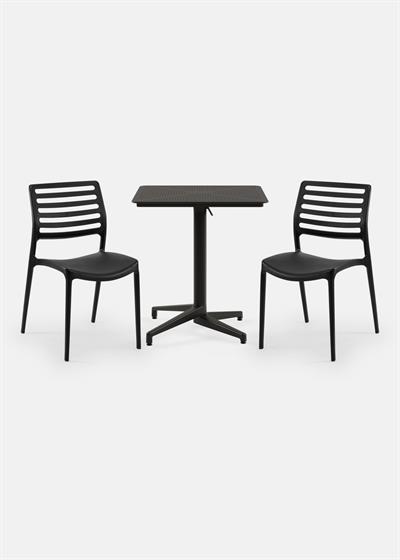 TİLİA BİSTRO SET MOON MASA KATLANIR 70X70 KARE - LOUİSE SANDALYE