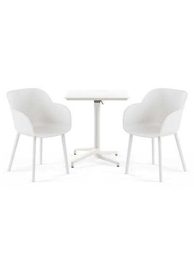 TİLİA BİSTRO SET MOON MASA KATLANIR 70X70 KARE - SHELL-P KOLTUK