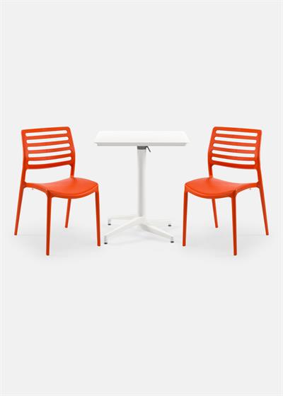 TİLİA BİSTRO SET MOON MASA KATLANIR 70X70 KARE - LOUİSE SANDALYE