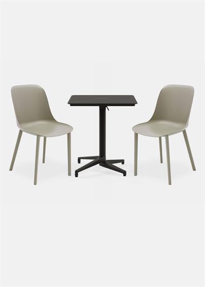 TİLİA BİSTRO SET MOON MASA KATLANIR 70X70 KARE - SHELL-P SANDALYE