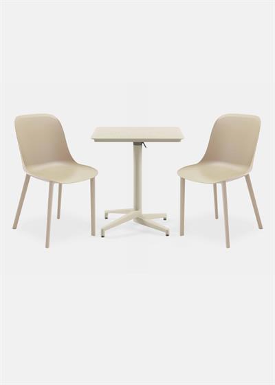 TİLİA BİSTRO SET MOON MASA KATLANIR 70X70 KARE - SHELL-P SANDALYE