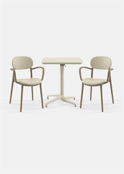 TİLİA BİSTRO SET MOON MASA KATLANIR 70X70 CM KARE - DUO KOLTUK