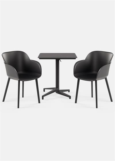 TİLİA BİSTRO SET MOON MASA KATLANIR 70X70 KARE - SHELL-P KOLTUK