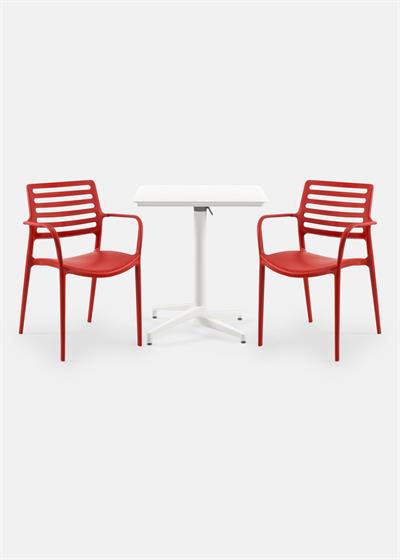 TİLİA BİSTRO SET MOON MASA KATLANIR 70X70 KARE - LOUİSE-XL KOLTUK