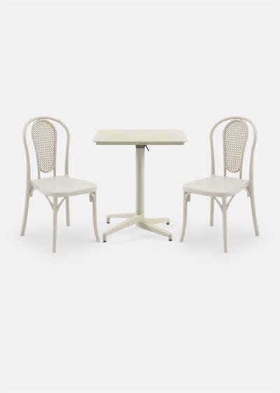 TİLİA BİSTRO SET MOON MASA KATLANIR 70X70 KARE - SOZO-C SANDALYE