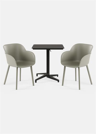 TİLİA BİSTRO SET MOON MASA KATLANIR 70X70 KARE - SHELL-P KOLTUK