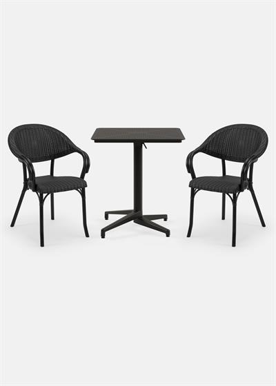 TİLİA BİSTRO SET MOON MASA KATLANIR 70X70 KARE - FLASH-R KOLTUK