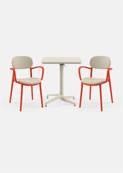 TİLİA BİSTRO SET MOON MASA KATLANIR 70X70 CM KARE - DUO KOLTUK