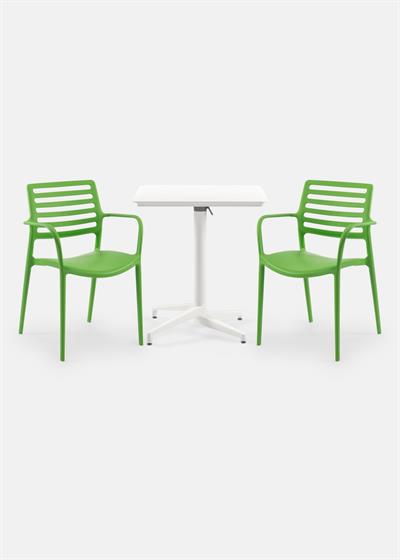 TİLİA BİSTRO SET MOON MASA KATLANIR 70X70 KARE - LOUİSE-XL KOLTUK