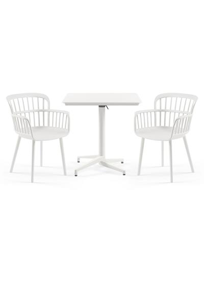 TİLİA BİSTRO SET MOON MASA KATLANIR 80X80 KARE - EVA-P KOLTUK