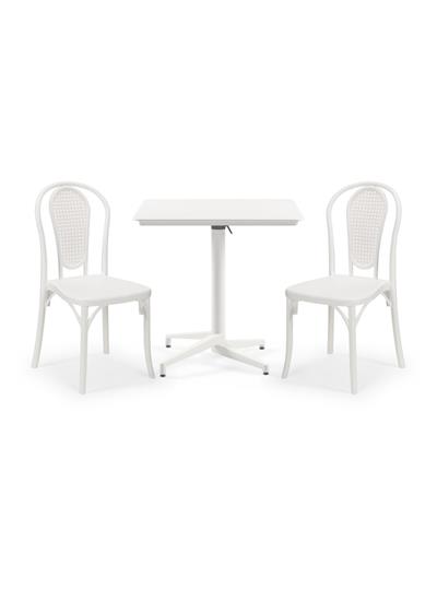 TİLİA BİSTRO SET MOON MASA KATLANIR 80X80 KARE - SOZO-C SANDALYE