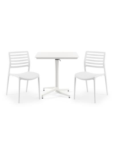 TİLİA BİSTRO SET MOON MASA KATLANIR 80X80 KARE - LOUİSE SANDALYE