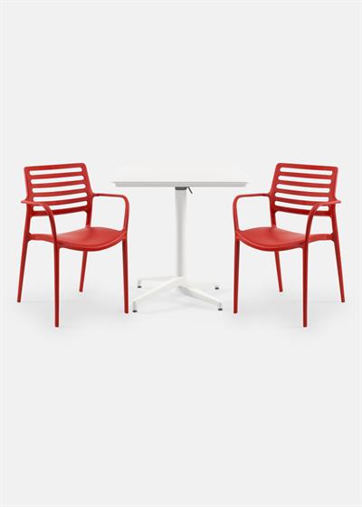 TİLİA BİSTRO SET MOON MASA KATLANIR 80X80 KARE - LOUİSE-XL KOLTUK