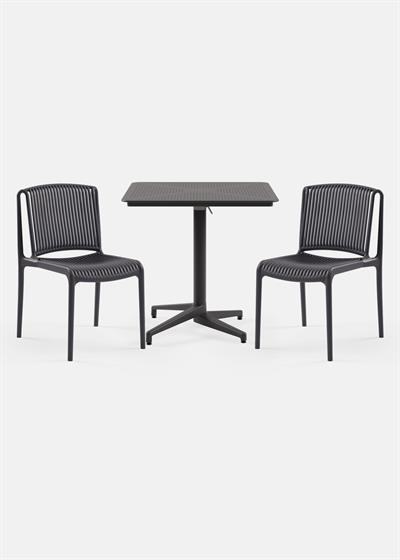 TİLİA BİSTRO SET MOON MASA KATLANIR 80X80 KARE - NES SANDALYE