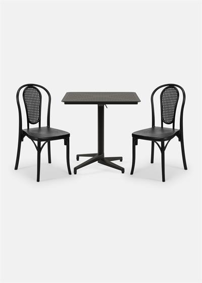 TİLİA BİSTRO SET MOON MASA KATLANIR 80X80 KARE - SOZO-C SANDALYE