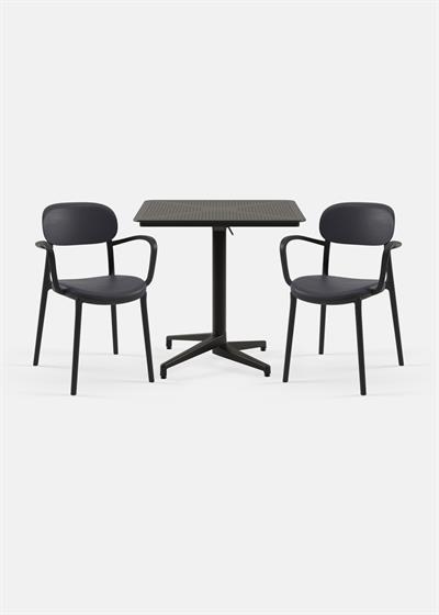 TİLİA BİSTRO SET MOON MASA KATLANIR 80X80 CM KARE - DUO KOLTUK