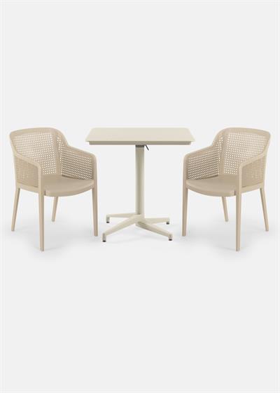 TİLİA BİSTRO SET MOON MASA KATLANIR 80X80 KARE - OCTA KOLTUK