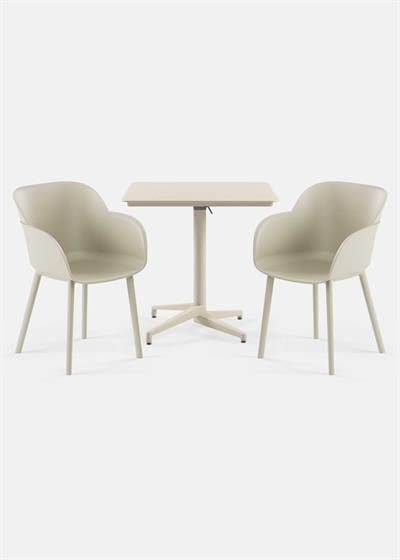 TİLİA BİSTRO SET MOON MASA KATLANIR 80X80 KARE - SHELL-P KOLTUK