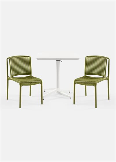 TİLİA BİSTRO SET MOON MASA KATLANIR 80X80 KARE - NES SANDALYE