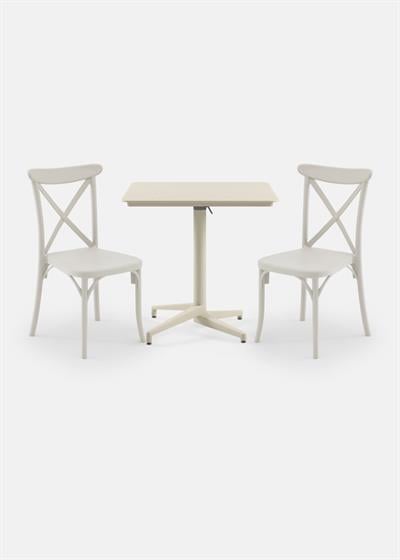 TİLİA BİSTRO SET MOON MASA KATLANIR 80X80 KARE - CAPRİ SANDALYE