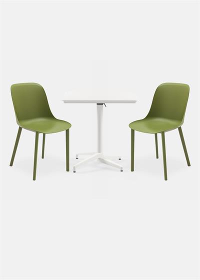 TİLİA BİSTRO SET MOON MASA KATLANIR 80X80 KARE - SHELL-P SANDALYE