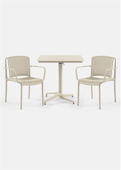 TİLİA BİSTRO SET MOON MASA KATLANIR 80X80 KARE - NES KOLTUK