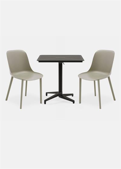 TİLİA BİSTRO SET MOON MASA KATLANIR 80X80 KARE - SHELL-P SANDALYE