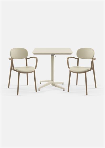 TİLİA BİSTRO SET MOON MASA KATLANIR 80X80 CM KARE - DUO KOLTUK