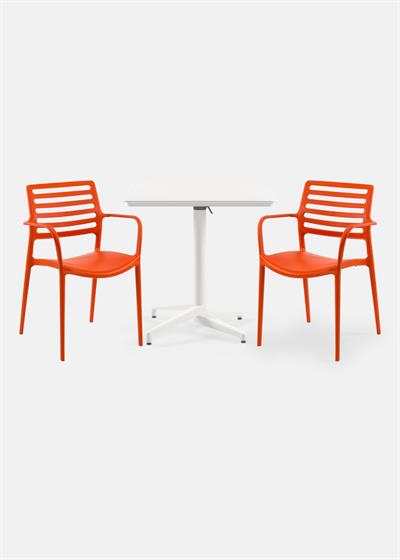 TİLİA BİSTRO SET MOON MASA KATLANIR 80X80 KARE - LOUİSE-XL KOLTUK