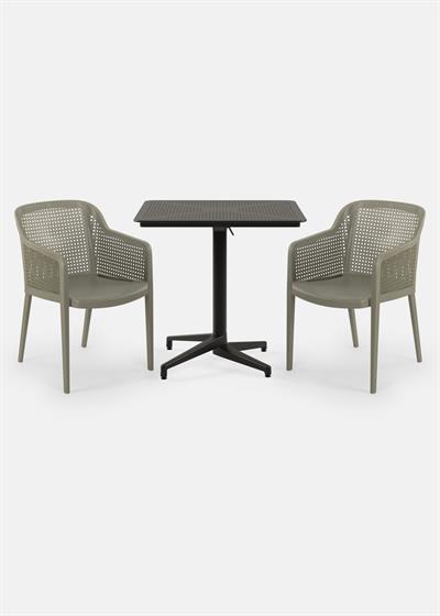 TİLİA BİSTRO SET MOON MASA KATLANIR 80X80 KARE - OCTA KOLTUK