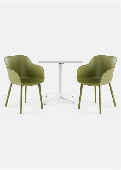 TİLİA BİSTRO SET MOON MASA KATLANIR 80X80 KARE - SHELL-P KOLTUK