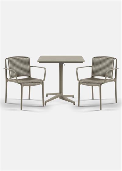 TİLİA BİSTRO SET MOON MASA KATLANIR 80X80 KARE - NES KOLTUK