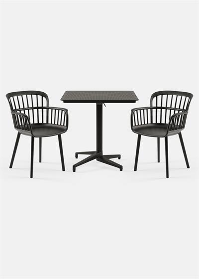 TİLİA BİSTRO SET MOON MASA KATLANIR 80X80 KARE - EVA-P KOLTUK