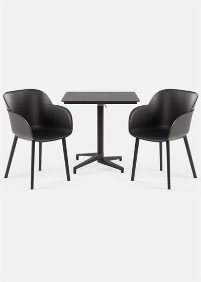 TİLİA BİSTRO SET MOON MASA KATLANIR 80X80 KARE - SHELL-P KOLTUK