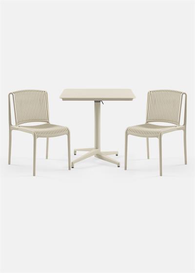 TİLİA BİSTRO SET MOON MASA KATLANIR 80X80 KARE - NES SANDALYE