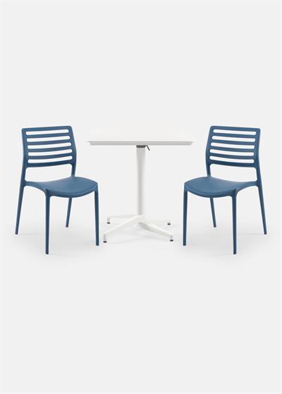 TİLİA BİSTRO SET MOON MASA KATLANIR 80X80 KARE - LOUİSE SANDALYE
