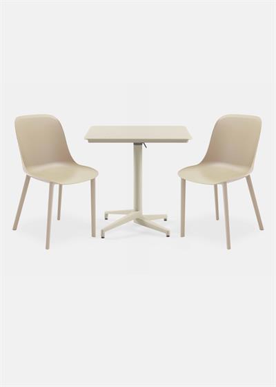 TİLİA BİSTRO SET MOON MASA KATLANIR 80X80 KARE - SHELL-P SANDALYE