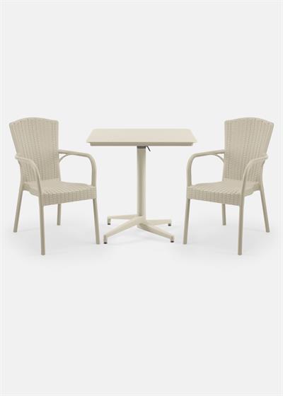 TİLİA BİSTRO SET MOON MASA KATLANIR 80X80 KARE - ROYAL KOLTUK