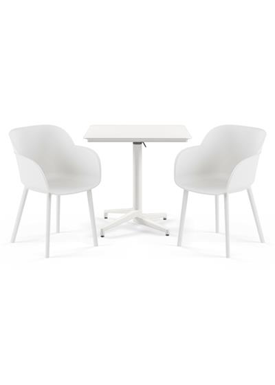 TİLİA BİSTRO SET MOON MASA KATLANIR 80X80 KARE - SHELL-P KOLTUK