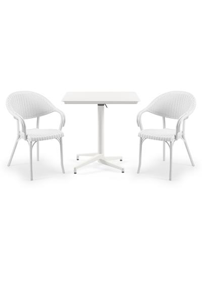 TİLİA BİSTRO SET MOON MASA KATLANIR 80X80 KARE - FLASH-R KOLTUK