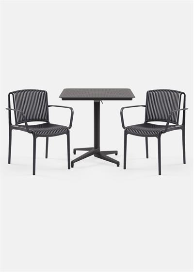 TİLİA BİSTRO SET MOON MASA KATLANIR 80X80 KARE - NES KOLTUK