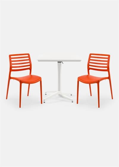 TİLİA BİSTRO SET MOON MASA KATLANIR 80X80 KARE - LOUİSE SANDALYE