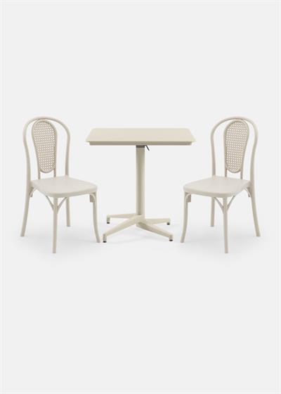 TİLİA BİSTRO SET MOON MASA KATLANIR 80X80 KARE - SOZO-C SANDALYE