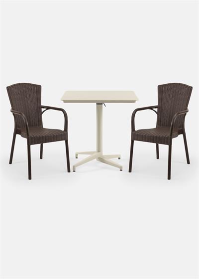 TİLİA BİSTRO SET MOON MASA KATLANIR 80X80 KARE - ROYAL KOLTUK