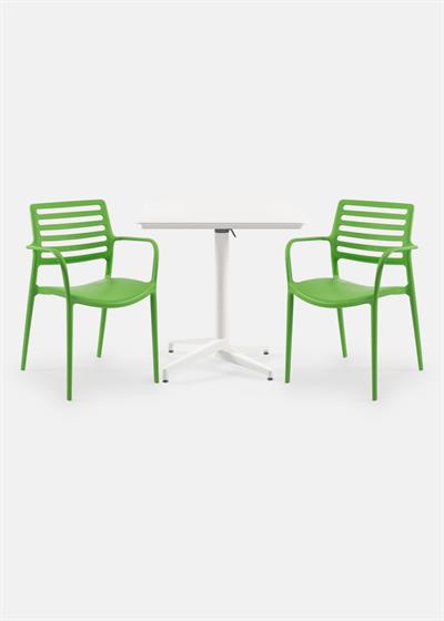 TİLİA BİSTRO SET MOON MASA KATLANIR 80X80 KARE - LOUİSE-XL KOLTUK