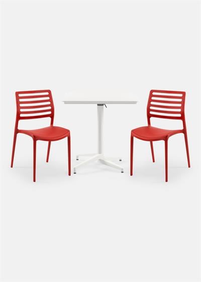 TİLİA BİSTRO SET MOON MASA KATLANIR 80X80 KARE - LOUİSE SANDALYE