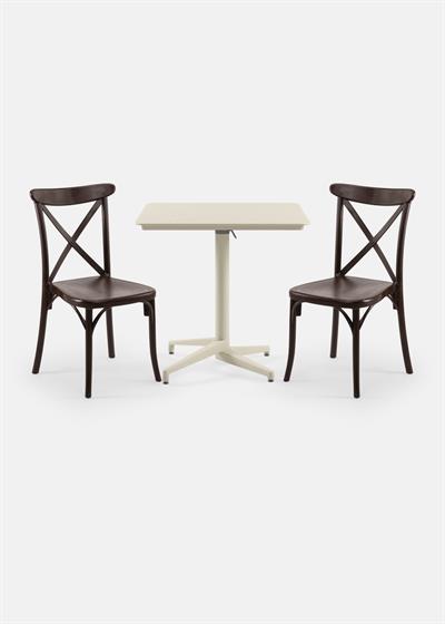 TİLİA BİSTRO SET MOON MASA KATLANIR 80X80 KARE - CAPRİ SANDALYE