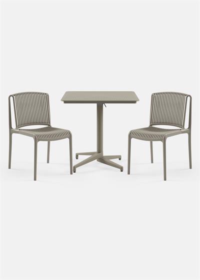 TİLİA BİSTRO SET MOON MASA KATLANIR 80X80 KARE - NES SANDALYE