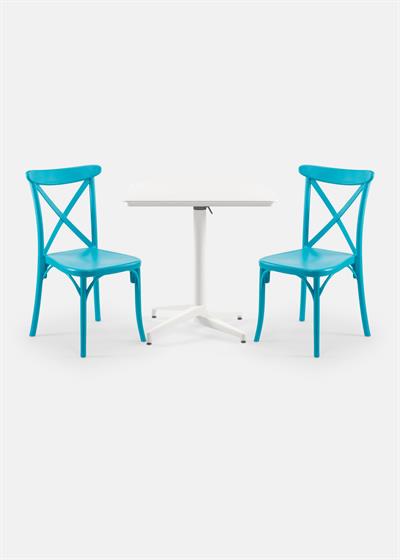 TİLİA BİSTRO SET MOON MASA KATLANIR 80X80 KARE - CAPRİ SANDALYE
